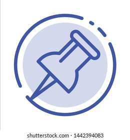 Marker, Pin Blue Dotted Line Line Icon