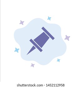 Marker, Pin Blue Icon on Abstract Cloud Background