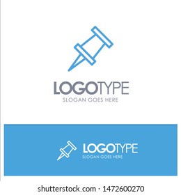 Marker, Pin Blue outLine Logo with place for tagline