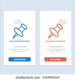 Marker, Pin, Mark  Blue and Red Download and Buy Now web Widget Card Template