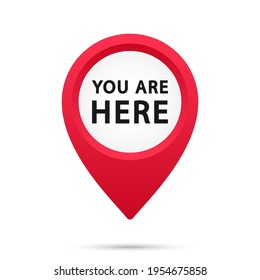 Marker and pointer icon. Iocation indicator. You are here sign icon mark location pointer pin. Destination or location point concept. Vector illustration. EPS-10