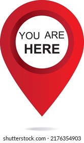 Marker and pointer icon. Iocation indicator. You are here sign icon mark location pointer pin. Destination or location point concept. Vector illustration