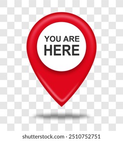 Marker and pointer icon. Location indicator. You are here sign icon mark location pointer pin. Destination or location point concept. Vector illustration.