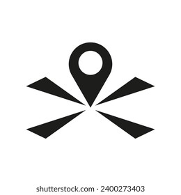 Marker position icon. Vector illustration. EPS 10.