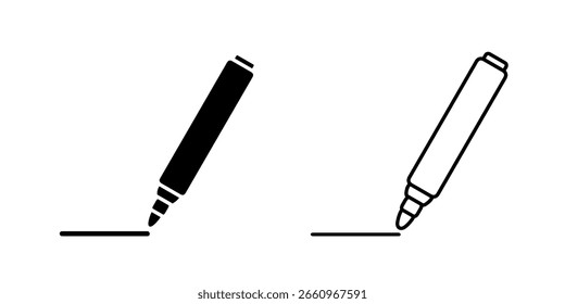 Marker set icon isolated on white background.