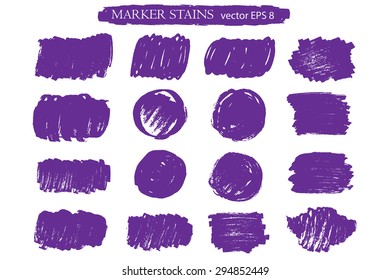 Marker stains. Grunge banners. Vector design elements.