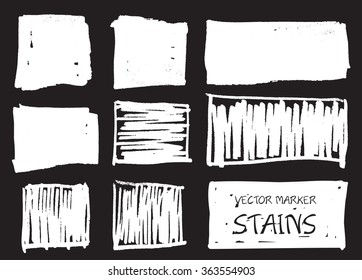 Marker stains. Grunge banners. Vector design elements.