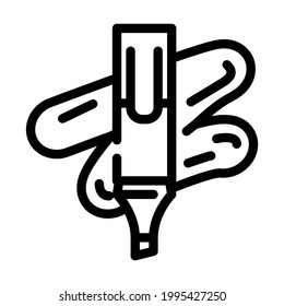 marker stationery line icon vector. marker stationery sign. isolated contour symbol black illustration