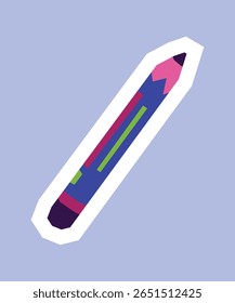 Marker Sticker with Flat Soft Color Palette in Cutout Style