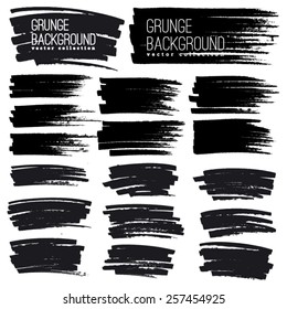 marker stripes set. Set of four black grunge design elements