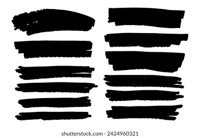 Trazo de marcador negro 1, ilustración vectorial