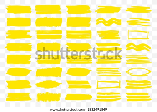 Marker Stroke Set Isolated Flat Hand Stock Vector (Royalty Free ...