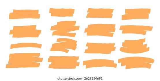 Marker Strokes Background Collection. Hand Drawn Isolated Backdrop Set. 