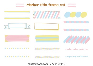 Marker Style Handgezeichnete Linien und Titelbild Set