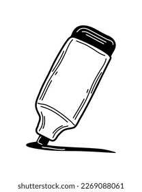 icono de doodle de suministro de marcadores aislado