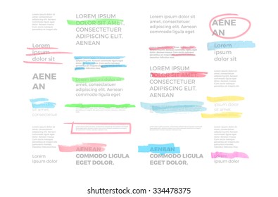 marker text selection vector set