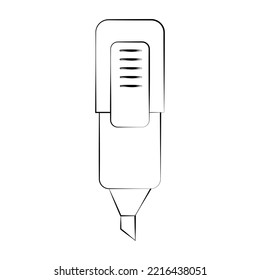 A marker with a thin line. Vector on a white background