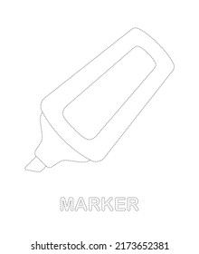 Marker tracing worksheet for kids