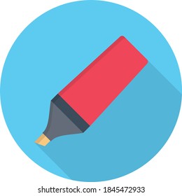 marker vector flat colour icon 