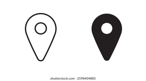 Marker vector icon set in black color.
