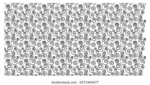 Marker-drawn scribble vector seamless pattern.Hand draws calligraphy swirls for background. Curly brush strokes, marker scrawls are used as graphic design wallpaper.