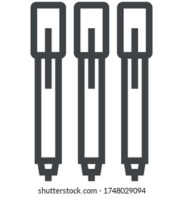 
markers black line icon on white background