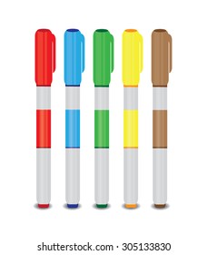 Markers of different colors