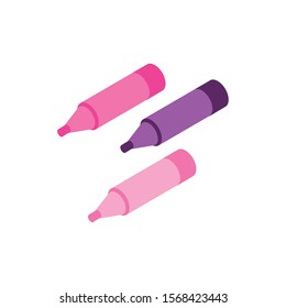 markers makeup product isolated icon vector illustration design