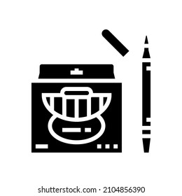 markers package glyph icon vector. markers package sign. isolated contour symbol black illustration