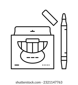 vector de icono de línea de paquete markers. signo de paquete de marcadores. símbolo de contorno aislado ilustración negra