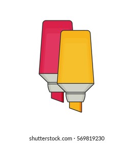 Markers pen icon. Flat style vector illustration