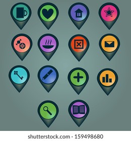 Markers set with various icons