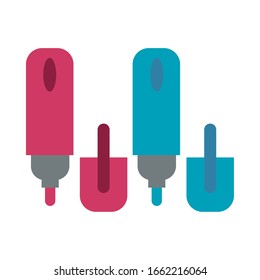 markers supplies flat style icon vector illustration design