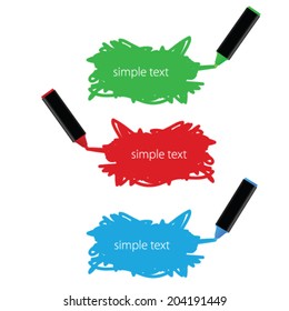 markers text box vector illustration on white