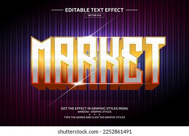 Market 3D editable text effect template