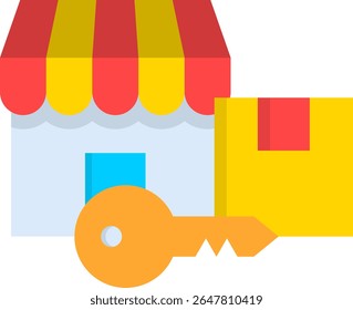 Marktsymbol flache Vektorgrafik