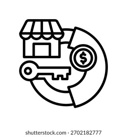 Ilustração do vetor da linha do ícone de acesso ao mercado
