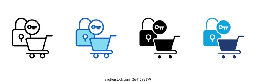 Icono de acceso al mercado Ilustración vectorial de estilo múltiple
