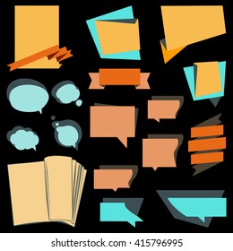 market advertisement isolated page decoration offer speech blank business tag buyer sign yellow vector symbol template commercial graphic element black price label corner icon illustration sale set