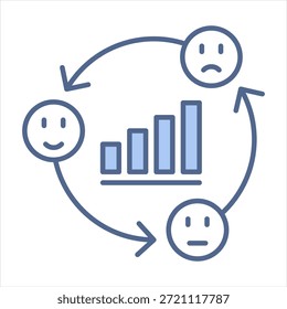 Market Analysis Blue Icon Vector Illustration