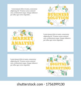 Market analysis, Business solution and Digital marketing concepts for website, landing page, ui, web banners and promotional materials. Vector template.
