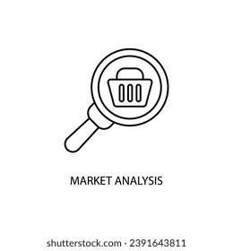 market analysis concept line icon. Simple element illustration. market analysis concept outline symbol design.