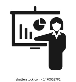 Market analysis flat vector icon