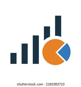 Market, analysis, growth icon. Editable vector logo.