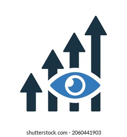 Market, analysis, growth icon. Simple editable vector illustration.