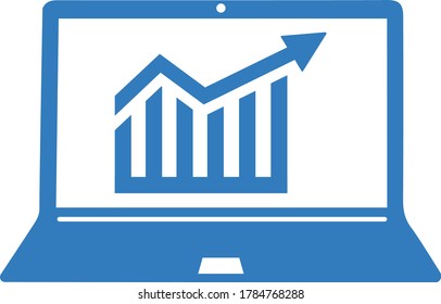 Market analysis icon / blue vector