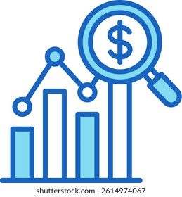 Market Analysis Icon Blue Vector Illustration