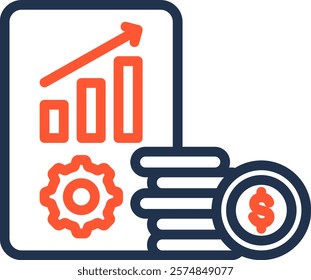 Market Analysis Icon Color Line Vector Illustration