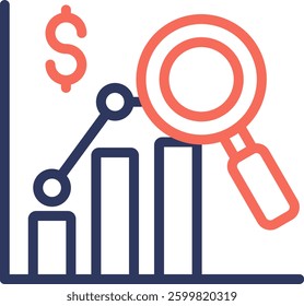Market Analysis Icon Element For Design And Vector
