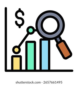 Elemento De Icono De Análisis De Mercado Para Diseño Y Vector